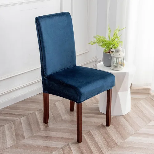 Vista 12 de Fundas de terciopelo para sillas de comedor, fundas elásticas de felpa para sillas altas, fundas protectoras de asiento lavables, fundas para sillas