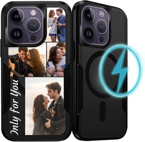 Vista 13 de Funda de teléfono personalizada para iPhone 17 Air 16 15 14 13 Pro Max Plus 12 11 con MagSafe funda magnética personalizada para teléfono celular