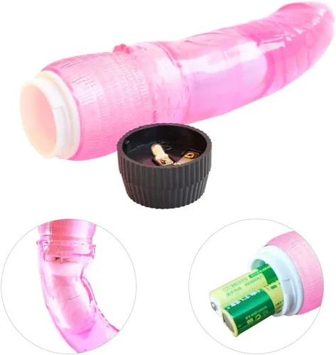 Vista 3 de Sexbaby vibrador de punto G para las mujeres, hembra, consolador de jalea con vibración para masturbación femenina, orgasmo, Rosado