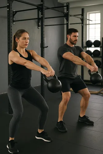 Vista 3 de Gronk Fitness Pesas rusas de hierro fundido