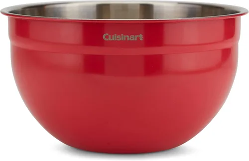 Vista 5 de Cuisinart CTG-00-SMB tazones para mezclar de acero inoxidable con tapas, juego de 3, rojo