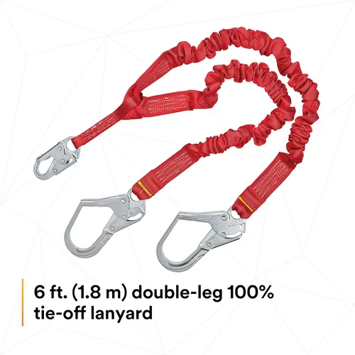 Vista 4 de 3M Protecta PRO 1340161 - Cordón de absorción de impactos 100% elástico, gancho a presión en el centro, ganchos de acero para barras de refuerzo