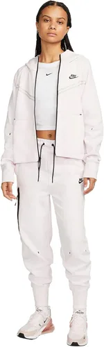 Vista 3 de Nike Sportswear Tech - Sudadera con capucha y cremallera completa para mujer, Rosa perlaNegro