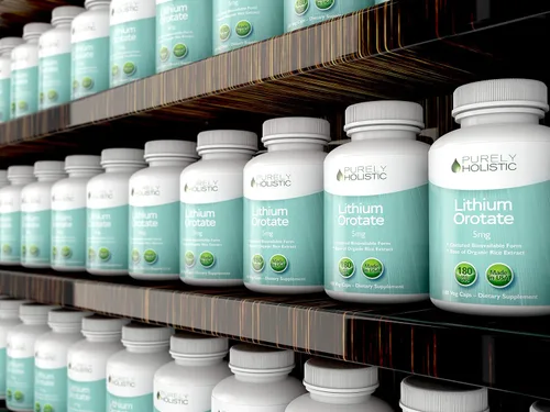Vista 4 de Orotato de litio de 5 mg, 180 cápsulas de litio vegetarianas, suplemento de orotato de litio de 5 mg, 180 cápsulas de litio vegetarianas, ayuda a