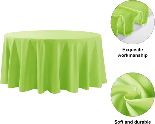 Vista 5 de Mantel de poliéster lavable de 132 pulgadas, resistente a las manchas y a las arrugas, mantel decorativo para mesa de comedor, fiestas de bufé
