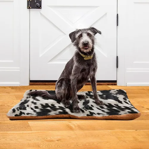 Vista 6 de Almohadilla de cama para mascotas con estampado de vaca 3D, tapete suave para cama de perro con parte inferior antideslizante, almohadilla de jaula