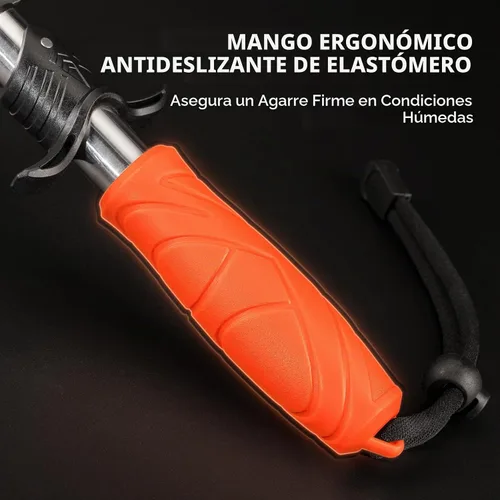 Vista 3 de KastKing Paradox 9" Lip Grip, herramienta de aterrizaje de peces de acero inoxidable resistente a la corrosión con mango de elastómero