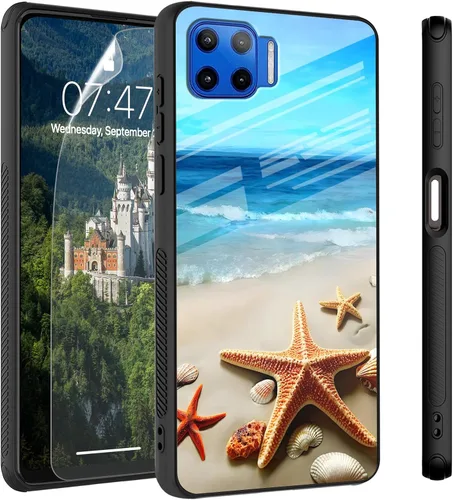Vista 35 de Funda para Motorola Moto Edge 2022, cubierta trasera de vidrio templado con protector de pantalla, funda protectora a prueba de golpes para Motorola