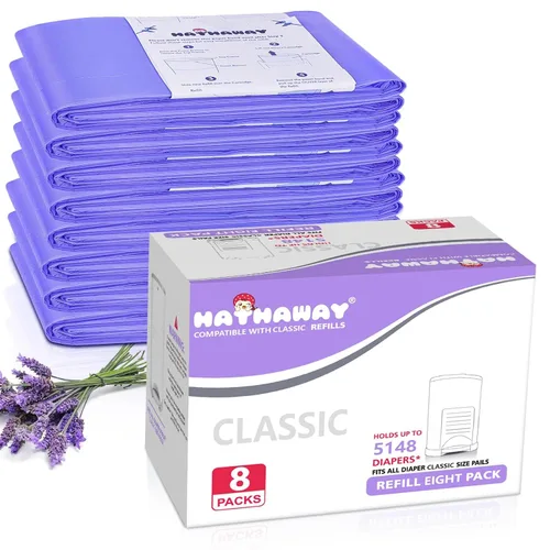 Vista 7 de Bolsas de repuesto para pañales compatibles con el cubo de pañales Dekor Classic, 30% de longitud, soporta hasta 2574 pañales, aroma a lavanda