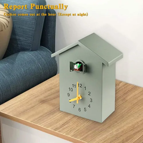 Vista 5 de KEYPOWER - Reloj de cuco, reloj de pared de cuco, sonidos de pájaros de cuco o llamada, péndulo de reloj con diseño, casa de pájaros, arte de pared