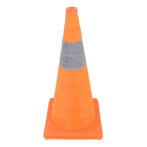 Vista 5 de Conos de tráfico plegables con collares reflectantes, cono naranja de seguridad desplegable multiusos con base rellenable para entrenamiento