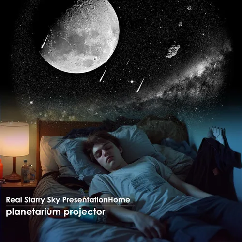 Vista 7 de Proyector de galaxia para dormitorio, proyector de estrellas de planetario con 13 discos Galaxy reemplazables 4K, imagen HD, gran área