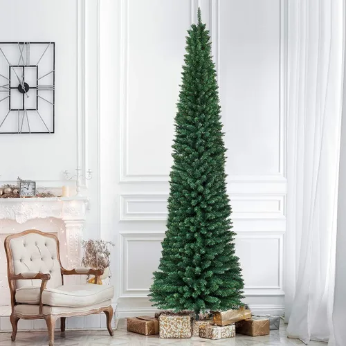 Vista 9 de BestComfort - Árbol de Navidad artificial de 5 pies/6 pies/7 pies/8 pies/9 pies, delgado con bisagras, sin luz, con 220/400/700/1000/1500 puntas