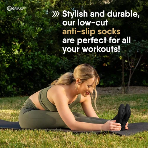 Vista 2 de Gripjoy Calcetines de agarre para mujeres y hombres, calcetines antideslizantes, calcetines de yoga con pinzas, calcetines de hospital