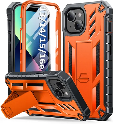 Vista 10 de SOiOS - Funda para iPhone 13, 14 y 15, con protector de pantalla integrado, color negro