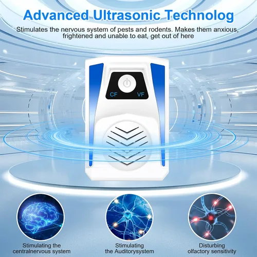 Vista 4 de Paquete de 6 repelentes ultrasónicos de plagas mejorados, repelente ultrasónico para ratones para ahuyentar ratones, mosquitos, moscas, cucarachas