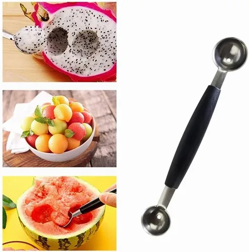 Vista 6 de Cuchara de doble cara del melón de la fruta, 2 en 1 cortador de la cucharada del acero inoxidable 7.1 in