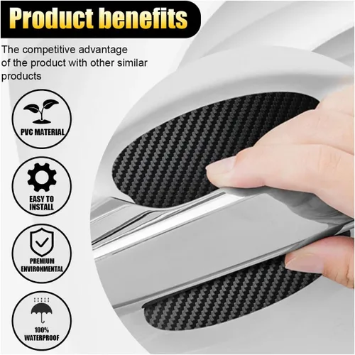Vista 3 de 8 PCS Calcomanías Antiarañazos para Manijas de Puertas de Automóvil, Autoadhesivas y Sin Marcas, Películas Protectoras contra Arañazos de Pintura