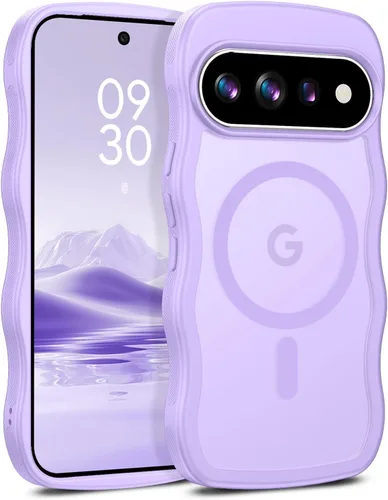 Vista 23 de BENTOBEN Funda magnética para Google Pixel 10, bonita funda rizada ondulada Pixel10 [compatible con MagSafe], antideslizante, a prueba de golpes
