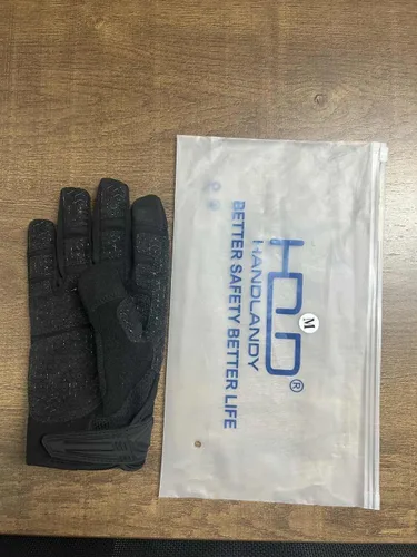 Vista 9 de HANDLANDY Guantes de trabajo para hombre, pantalla táctil, guantes de mecánico, ajuste flexible y transpirable, nudillos y palma acolchados Negro