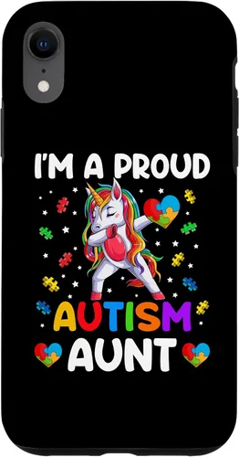 Vista 8 de Funda para iPhone 14 I'm A Proud Aunt Autism Awareness Dabbing Unicorn Girl