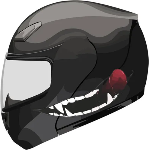 Vista 5 de Calcomanías para casco de motocicleta, calcomanías de decoración de dientes oscuros de personalidad para casco, calcomanías de bricolaje