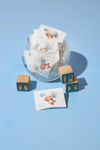 Vista 3 de SIMPLY Menta "It's a Boy!", mentas de menta envueltas individualmente, 50 paquetes a granel (2 por paquete), revelación de género, baby shower