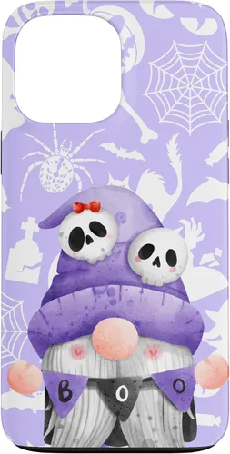 Vista 23 de iPhone 16 Boo Gnome Halloween Purple Spooky Creepy Cute Watercolor Case