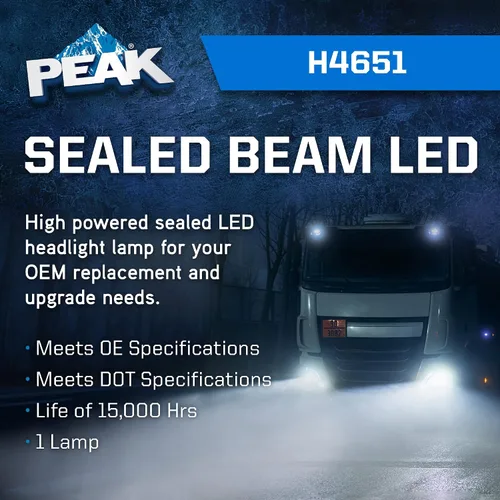 Vista 2 de PEAK Faro LED H4651 de haz sellado 6000K
