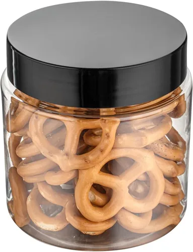 Vista 19 de Restaurantware RW Base Tarros de caramelo de 1 onza 10 recipientes de almacenamiento de cocina duraderos – Tarros redondos herméticos de plástico