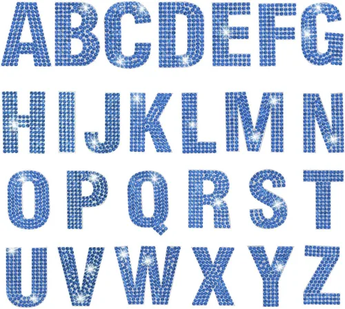 Vista 18 de PRATIQUE Calcomanías de letras del alfabeto con diamantes de imitación con purpurina, 26 letras autoadhesivas para arte y manualidades (rojo)