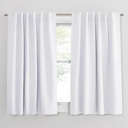 Vista 72 de PONY DANCE Cortinas cortas con aislamiento térmico para ventana pequeña, para guardería, baño, cocina, lavandería, caravana, sótano, 29 pulgadas