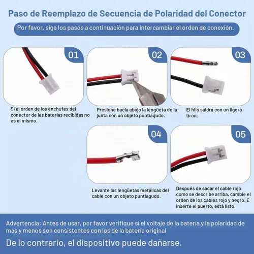 Vista 5 de Batería recargable de iones de litio de 3.7 V 2600 mAh, conector PH2.0 de 2 pines, batería de repuesto para electrónica de bricolaje, juguetes