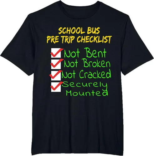 Vista 30 de Camiseta de camionero para conductor de autobús escolar CDL, Negro, S