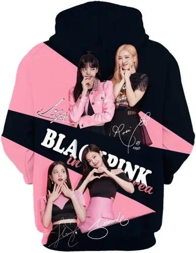 Vista 2 de BISIIS Sudadera deportiva con capucha y estampado de manga larga K-pop