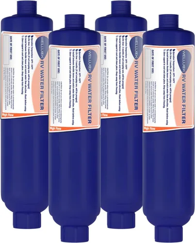 Vista 8 de WELLUCK Filtro de agua en línea para autocaravana que reduce el cloro y el olor, 2 paquetes de accesorios de filtro de manguera de agua para camping