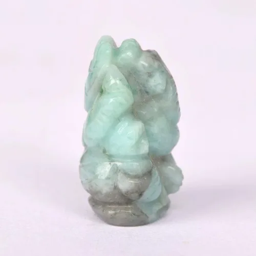 Vista 2 de GEMHUB Hecho a mano Ganesha elefante Dios estatua 15.00 Ct Escultura Escultura Verde Escultura Ganesh Figurilla Decoración EN-909