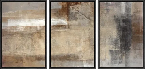 Vista 348 de wall26 Lienzo enmarcado para pared, juego de arte de acuarela pastel, paisaje rural, ilustraciones con formas abstractas, arte moderno, decorativo