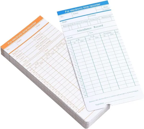 Vista 2 de Yescom 50 tarjetas de reloj de tiempo mensual para registrador de nómina de asistencia de empleados Payroll Recorder