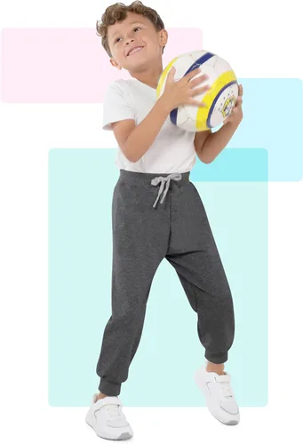 Vista 5 de Resinta Paquete de 4 pantalones deportivos para niños pequeños y niños, pantalones deportivos con cordón ajustable, ropa deportiva casual