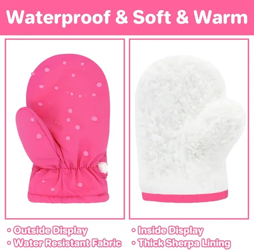 Vista 36 de QikQik Guantes de invierno impermeables para niños pequeños - Guantes de nieve para bebés