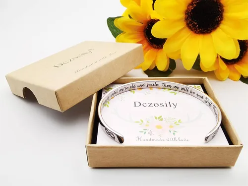 Vista 353 de Pulseras inspiradoras para mujer, joyería de acero inoxidable, con refranes, pulsera motivacional con mensaje oculto, pulseras grabadas para mejor