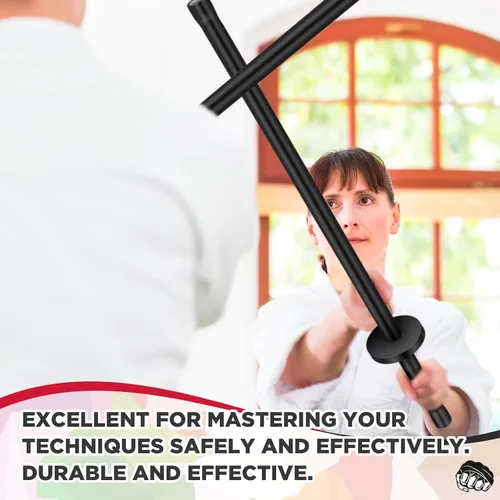 Vista 6 de JellyArch 2 piezas 85 cm de espadas de espuma para práctica, espada acolchada de entrenamiento, palos de kendo, bokken para adultos, artes Negro