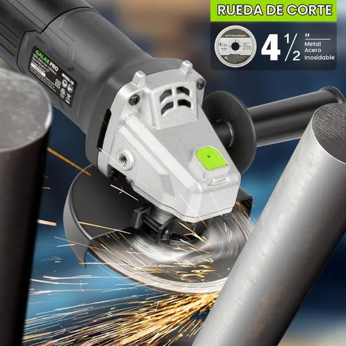 Vista 6 de GALAX PRO Amoladora Angular Eléctrica, Equipada con Motor de 4.0 Amperios con Potencia de Salida Máxima de 750W, Amoladora Angular con Cable