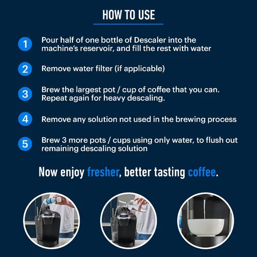 Vista 7 de Essential Values solución descalcificadora para máquinas Keurig, Delonghi, Saeco, Gaggia, Nespresso y todas las de uso único, de café y espresso