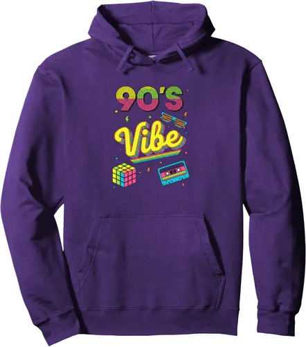 Vista 13 de 90s Nostalgia Retro Apparel - 90'S Vibe Retro Pullover Hoodie Negro