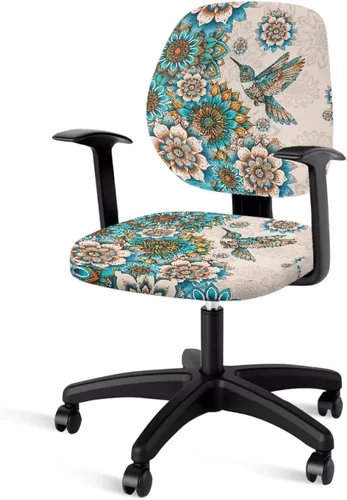 Vista 46 de Talayituse - Funda para silla de oficina o computadora con estampado de estrellas de playa, funda de asiento dividida elástica, extraíble y lavable