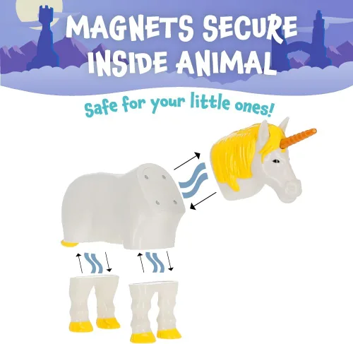 Vista 5 de POPULAR PLAYTHINGS Animales magnéticos para niños pequeños de 1 a 3 años, mezcla o combina juguetes míticos, juego de 4 regalos para niños
