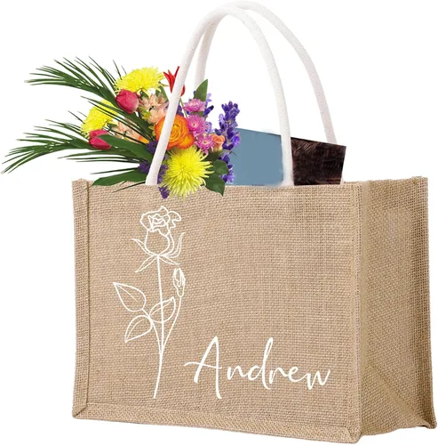 Vista 8 de Bolsas de mano de boda personalizadas, regalos para dama de honor, verano, playa, niñas, viaje, despedida de soltera, reutilizable, bolsa