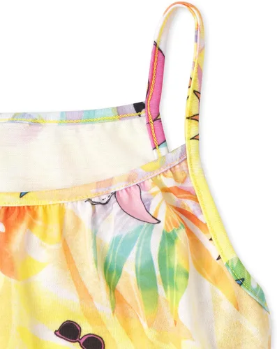 Vista 4 de The Children's Place girls The Children's Place Girls Sleeveless Tank Top and Shorts 2 Piece Pajama Set